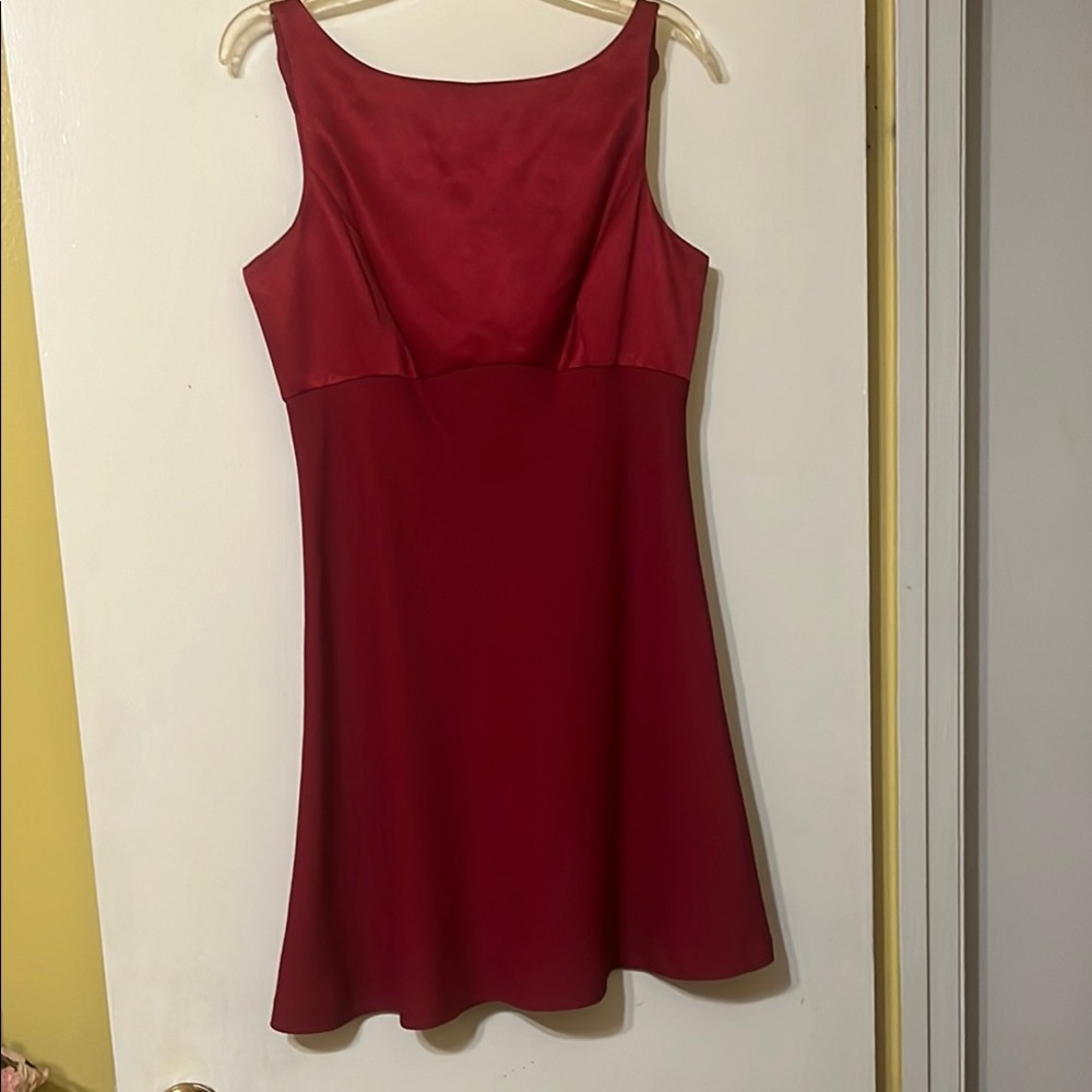 Adrianna Papell Deep Red Sleeveless Dress